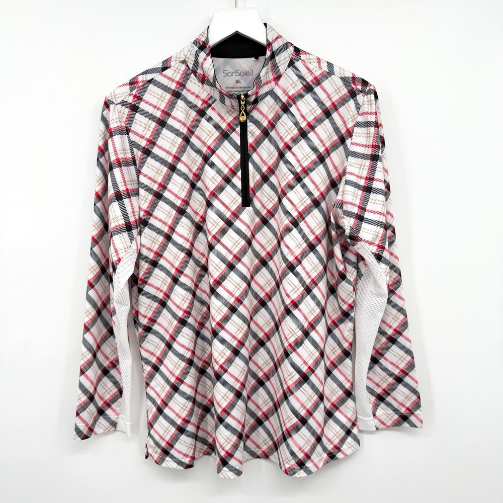 San Soleil Pullover Top Shirt Size XL Womens UPF 50 + Cooling Mesh Vents Golf